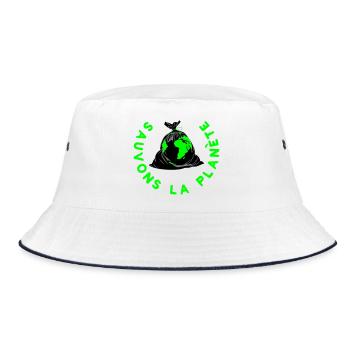 Save the planet - Bucket Hat - white/navy - Front