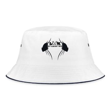 Look but please don't touch - Bucket Hat - white/navy - Front