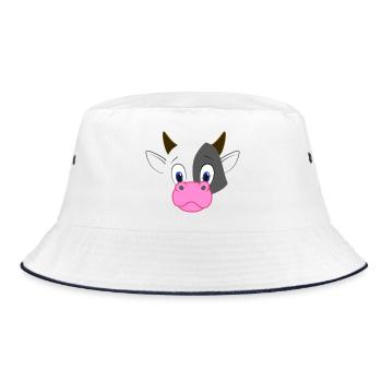 Visage de vache Adorable art d’animaux de ferme pour chemise blanche - Bob - blanc/marine - Devant