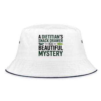 Dietitian Snack Drawer Is A Beautiful Mystery  - Bucket Hat - white/navy - Front