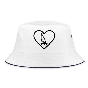 Cuore Carro A Vela – Passione Vento - Bucket Hat - white/navy - Front