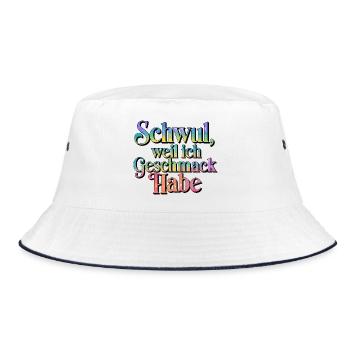  Schwul Weil Ich Geschmack Habe Regenbogen Pride - Bucket Hat - Weiß/Navy - Vorne