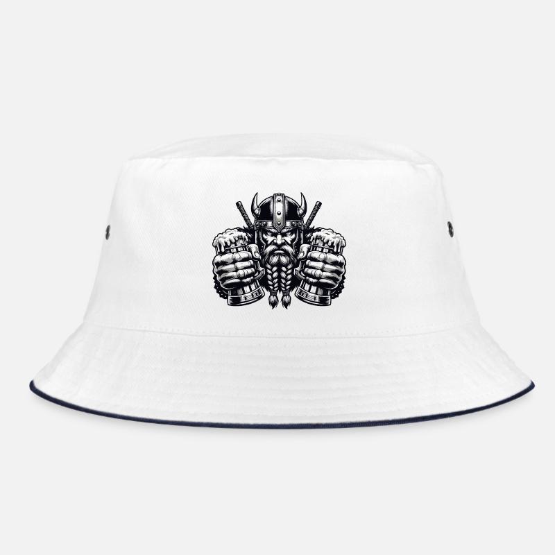 Vikings with beer mugs in battle mode Bucket Hat
