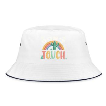 Regenbogenkakteen nicht anfassen - Bucket Hat - Weiß/Navy - Vorne