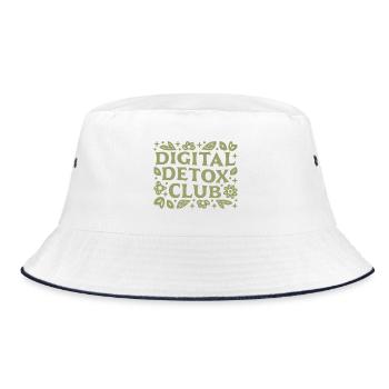 Digital detox club wellness mindfulness aesthetic - Bucket Hat - white/navy - Front
