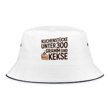Pieces of cake under 300 grams cookies are funnier - Bucket Hat - white/navy - Front