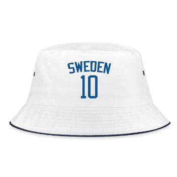 Sweden 10 – Sportdesign - Bucket Hat - Weiß/Navy - Vorne