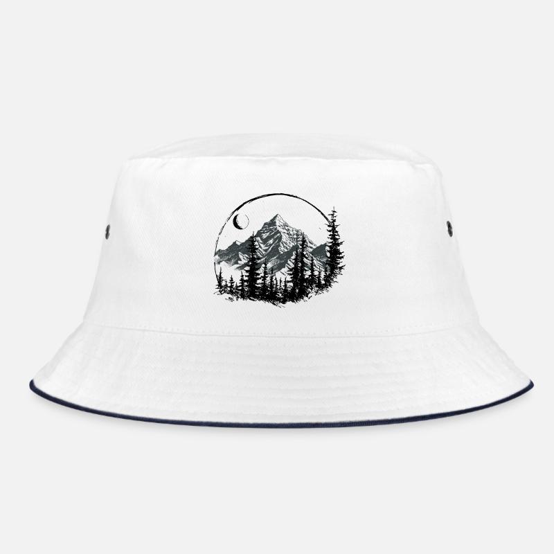Silhouette de montagne avec pins - Bob - blanc/marine