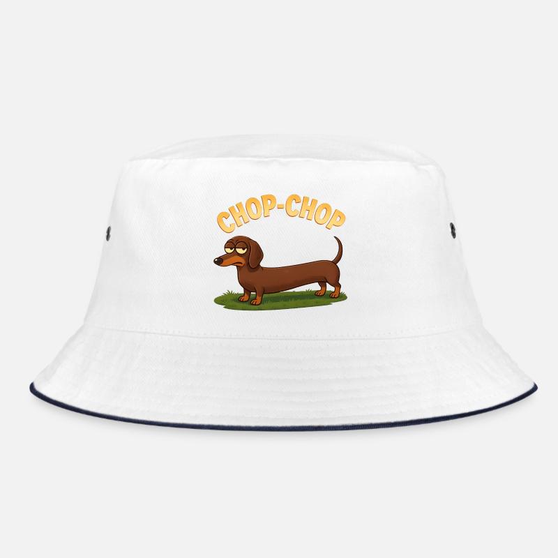 Dessin animé Dachshund Chop-Chop - Bob - blanc/marine