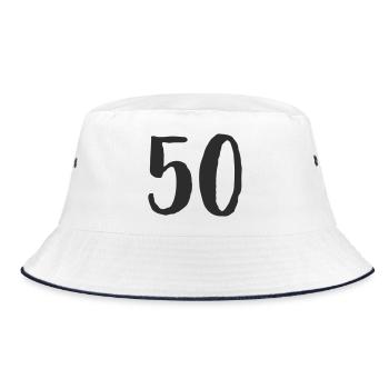 50 Hand Lettering Font - Bucket Hat - white/navy - Front