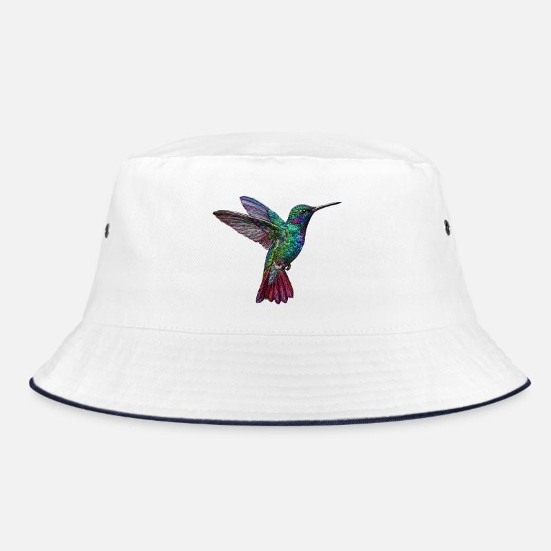 Hummingbird in embroidered look (printed) Bucket Hat