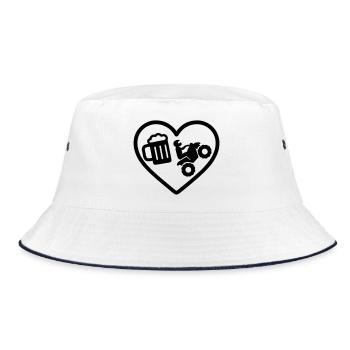 Heart Quad Beer - Bucket Hat - white/navy - Front