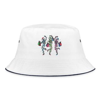 Dancing skeleton shoppers - Bucket Hat - white/navy - Front
