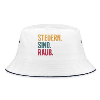 Taxes Are Robbery - Funny Tax Meme - Bucket Hat - white/navy - Front