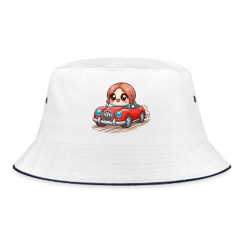Cartoon toy car - Bucket Hat - white/navy - Front