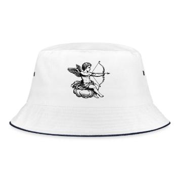 Amor mit Bogen und Pfeil. - Bucket Hat - Weiß/Navy - Vorne