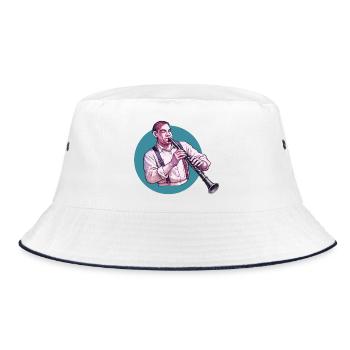 CLARINETIST #2 – Klang & Bild - Bucket Hat - Weiß/Navy - Vorne