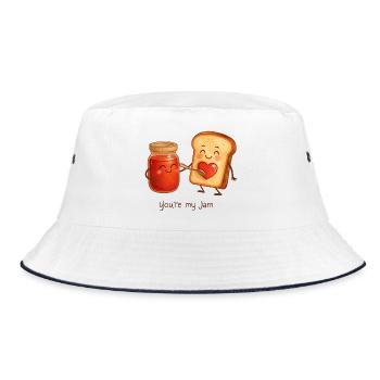 You are my Jam funny Love Toast with Jam - Bucket Hat - white/navy - Front