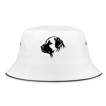Kangal Dog Portrait Side - Bucket Hat - white/navy - Front