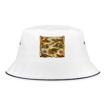 Treasure Map Island Adventure - Bucket Hat - white/navy - Front