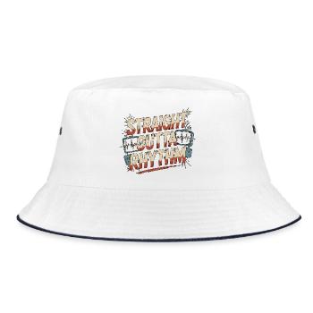 Cardiac Tech Straight Outta Rhythm Echo Tech - Bucket Hat - Weiß/Navy - Vorne