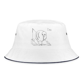 Kiwi Vogel im geometrischen Design - Bucket Hat - Weiß/Navy - Vorne