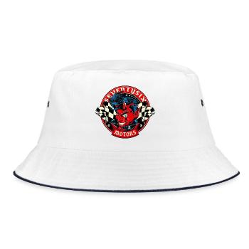 Lucky Devil - Bucket Hat - white/navy - Front