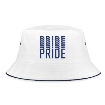 Blue Pride Geometric Pattern - Bucket Hat - white/navy - Front