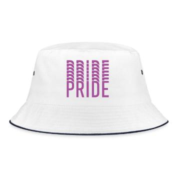 Purple Pride Typography Mosaic - Bucket Hat - white/navy - Front