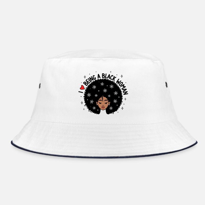 Ich liebe es, eine schwarze Frau zu sein Afro-Design Bucket Hat