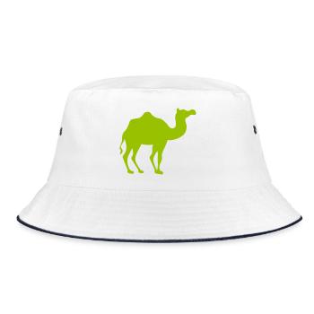 Glowing Camel Silhouette - Bucket Hat - white/navy - Front