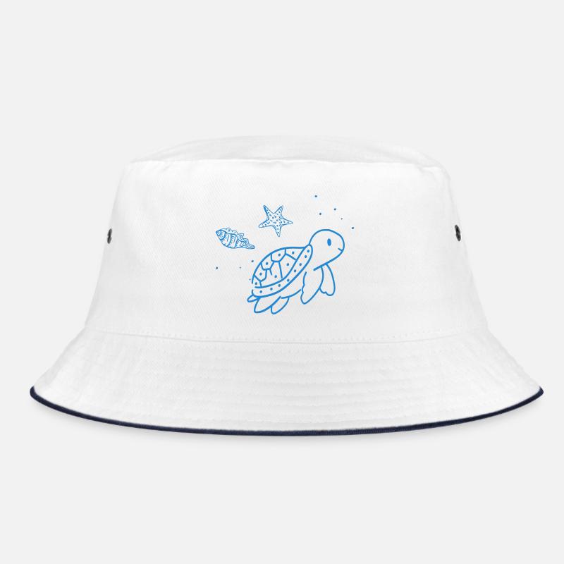 Blaues Meeres-Tier Doodle Bucket Hat