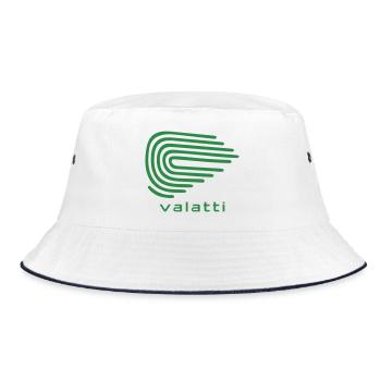 Valatti Green Wave Line Abstract - Bucket Hat - white/navy - Front