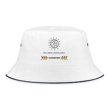 My Brain Works Differently – ADHD Focus Design - Bucket Hat - white/navy - Front