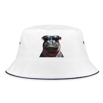 Hippo Hippo Hippo avec des lunettes de soleil - Bob - blanc/marine - Devant