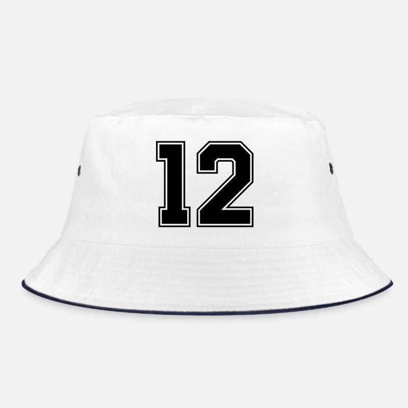12 Zahl - Bucket Hat - Weiß/Navy