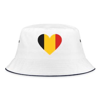 Humour,Belge, belgique, drapeau, frite, frites - Bob - blanc/marine - Devant