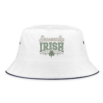 Saisonal irisch - Bucket Hat - Weiß/Navy - Vorne