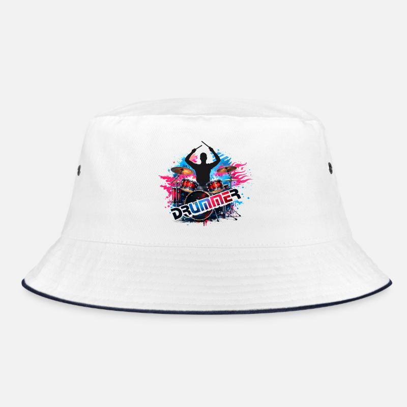Drummer Power Splash Design  Bucket Hat