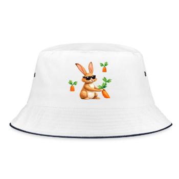 Un lapin avec des lunettes de soleil et une carotte - Bob - blanc/marine - Devant
