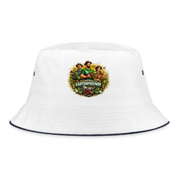 Gartenfreunde – Gemeinschaft im grünen Paradies - Bucket Hat - Weiß/Navy - Vorne