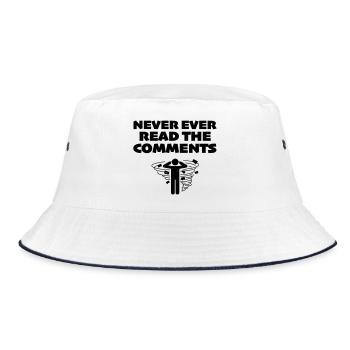 Never Ever Read the Comments Online - Bucket Hat - white/navy - Front