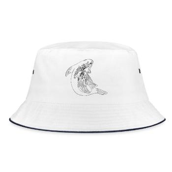 Unique Whale - Bucket Hat - Weiß/Navy - Vorne
