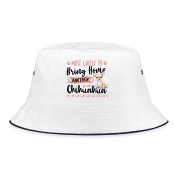 Chihuahua Chihuahueño Most Likely - Bucket Hat - Weiß/Navy - Vorne