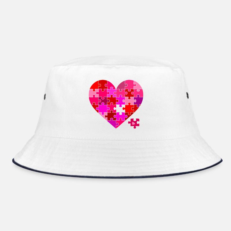 Heart Puzzle Color Explosion Bucket Hat