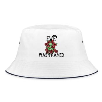 Emerald Serpent Among Roses - Bucket Hat - white/navy - Front
