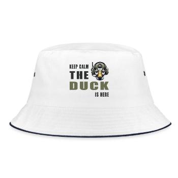 Stay calm, the duck is here - Bucket Hat - white/navy - Front