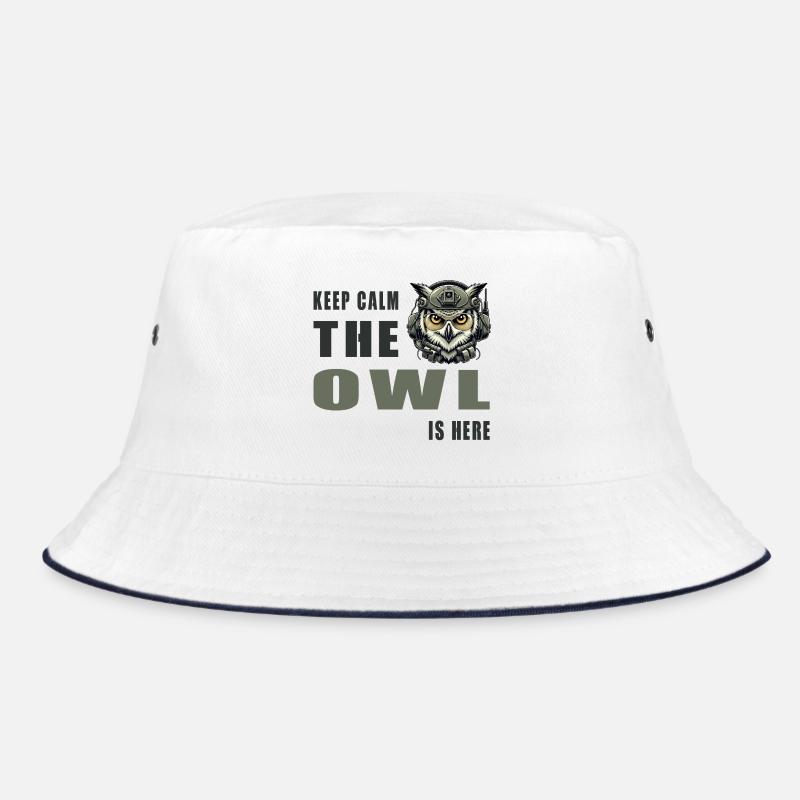 Keep calm, the owl is here Bucket Hat