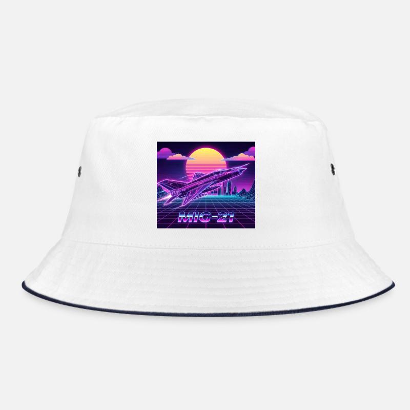 Mig-21 Retro Futuristic Neon Bucket Hat