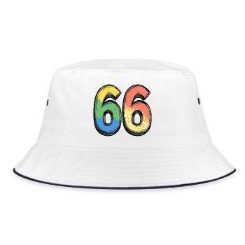66 Number Colorful - Bucket Hat - white/navy - Front